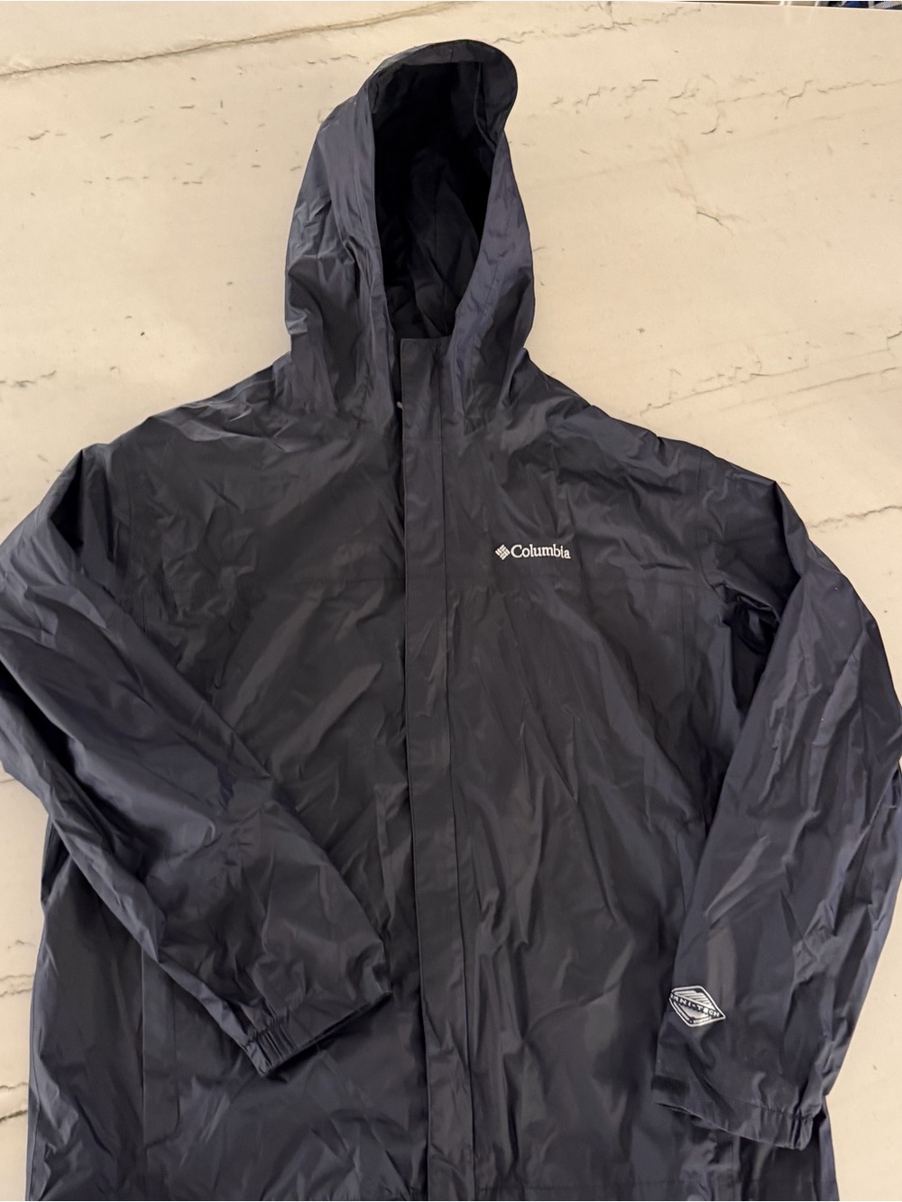 Columbia Men's Omni Tech Black Hooded Rain Jacket XL